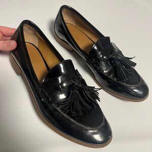 GH Bass Black Tassel Penny Loafers